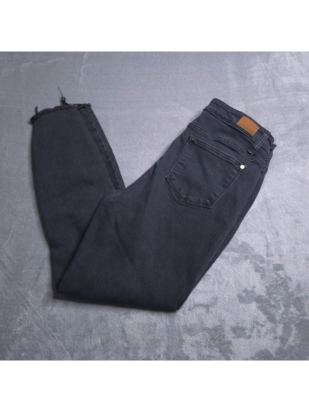 Judy Blue Distressed Black Skinny Jeans Leopard Patchwork 9/29 Casual Frayed Hem